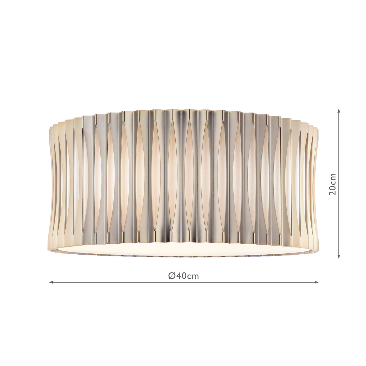 Netra 3 Light Satin Bronze & Ivory Flush Ceiling Light