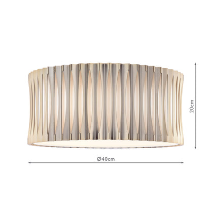 Netra 3 Light Satin Bronze & Ivory Flush Ceiling Light