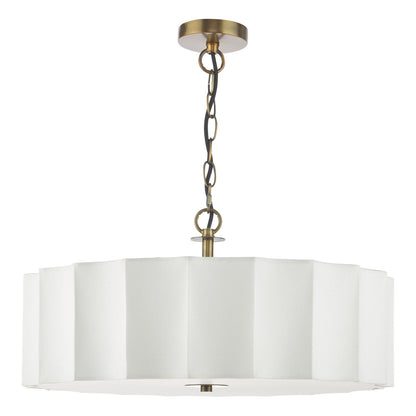Noura 3 Light Ivory & Antique Bronze Pendant