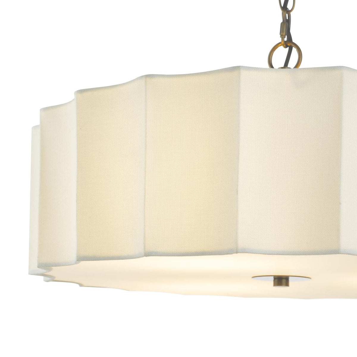 Noura 3 Light Ivory & Antique Bronze Pendant