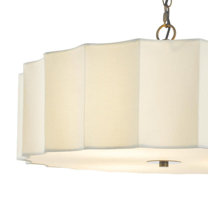 Noura 3 Light Ivory & Antique Bronze Pendant