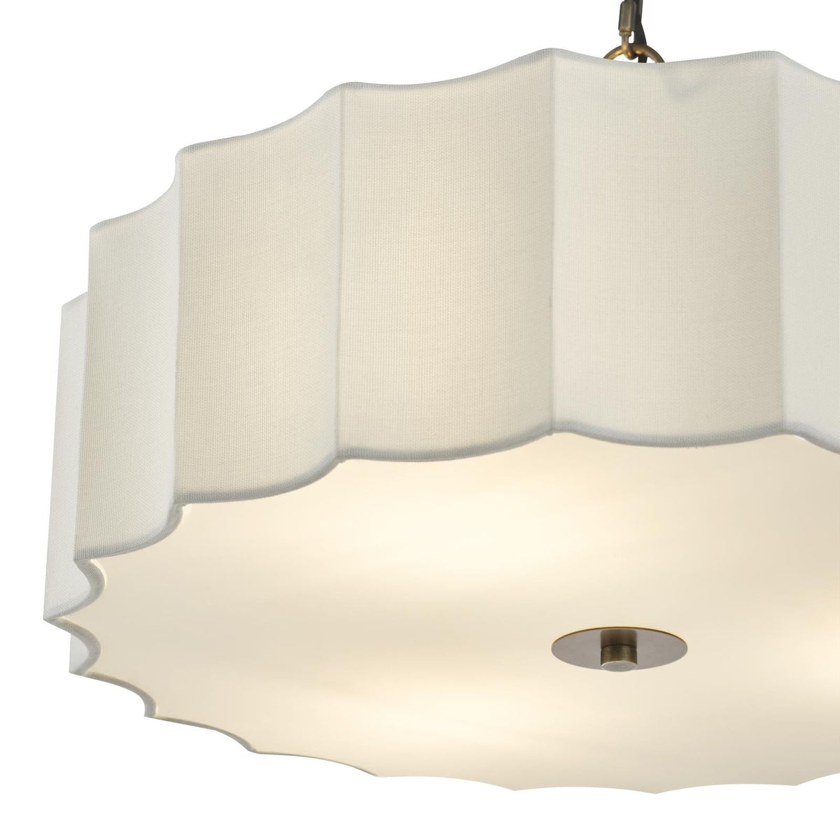 Noura 3 Light Ivory & Antique Bronze Pendant