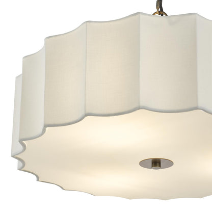 Noura 3 Light Ivory & Antique Bronze Pendant