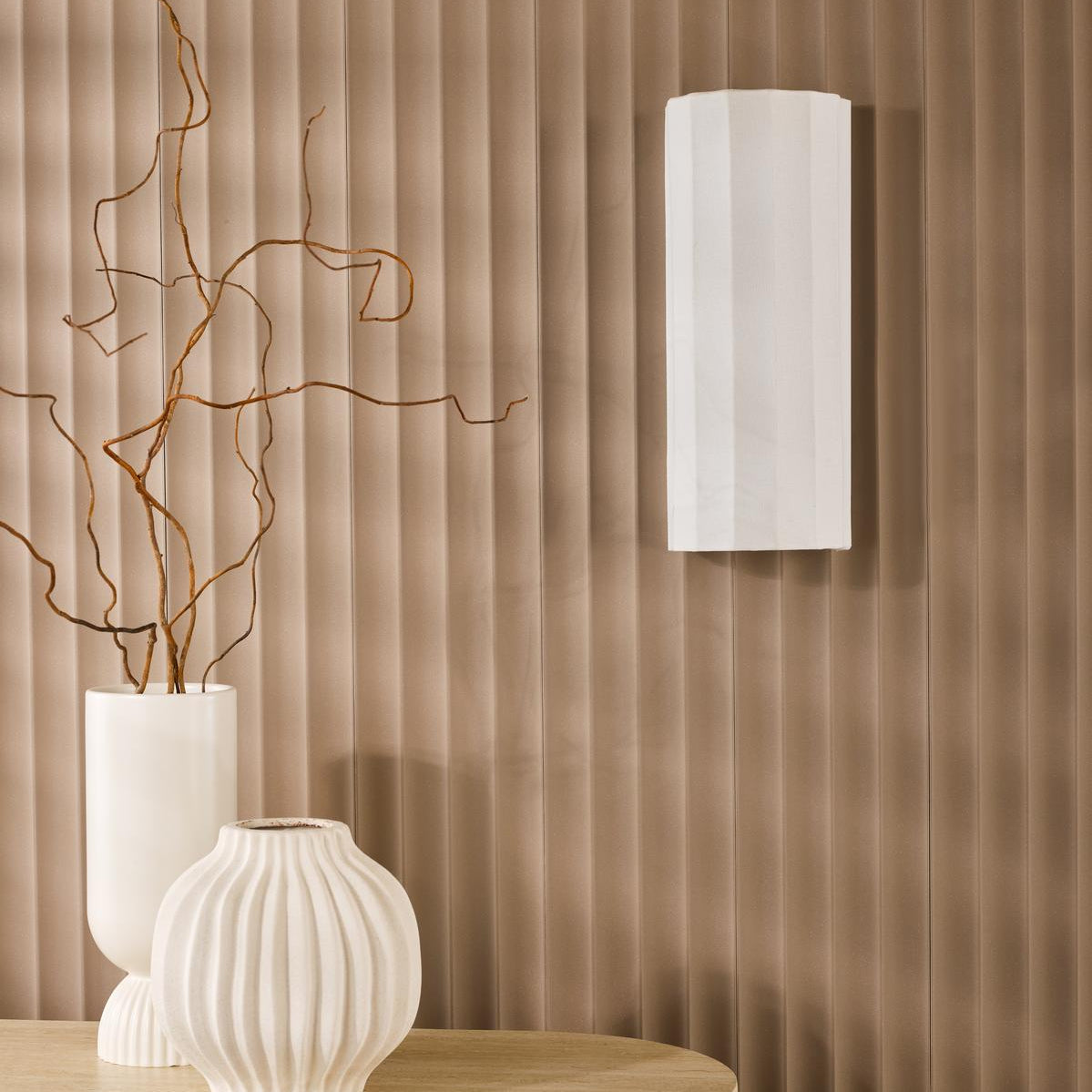 Noura Ivory Scalloped Wall Light
