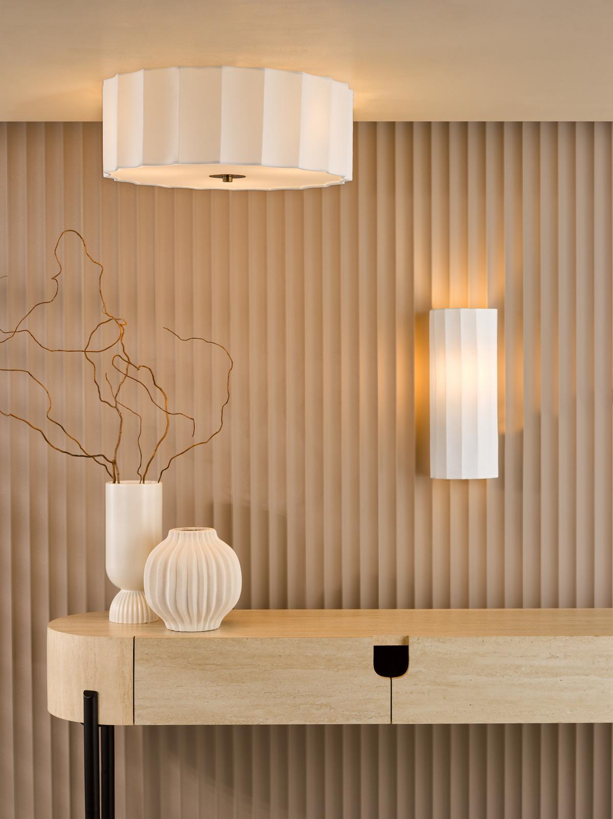 Noura Ivory Scalloped Wall Light