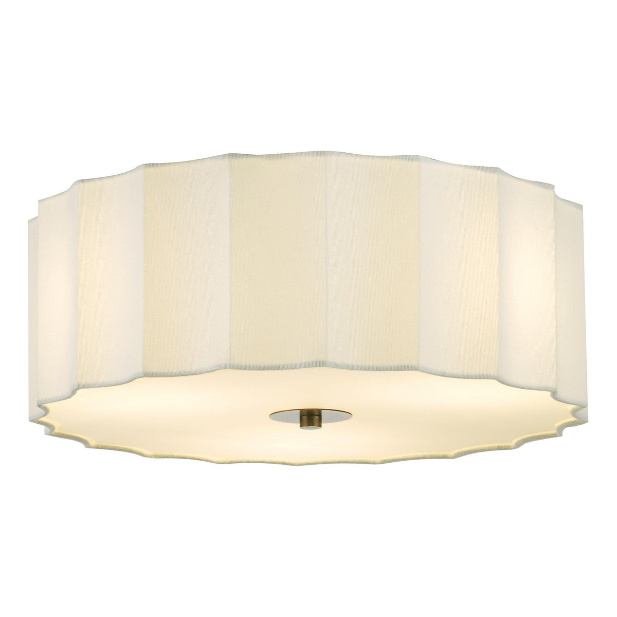 Noura 3 Light Ivory & White Flush Ceiling Light