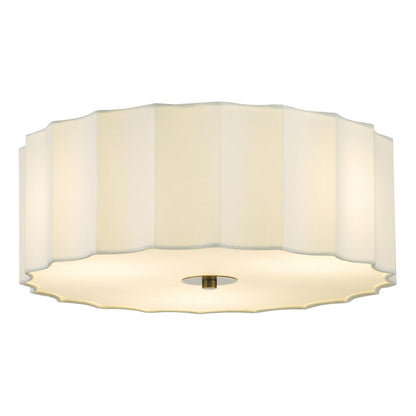 Noura 3 Light Ivory & White Flush Ceiling Light