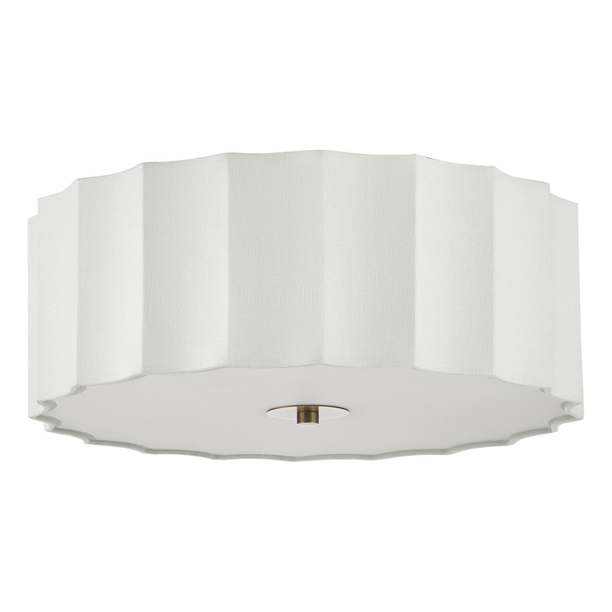 Noura 3 Light Ivory & White Flush Ceiling Light