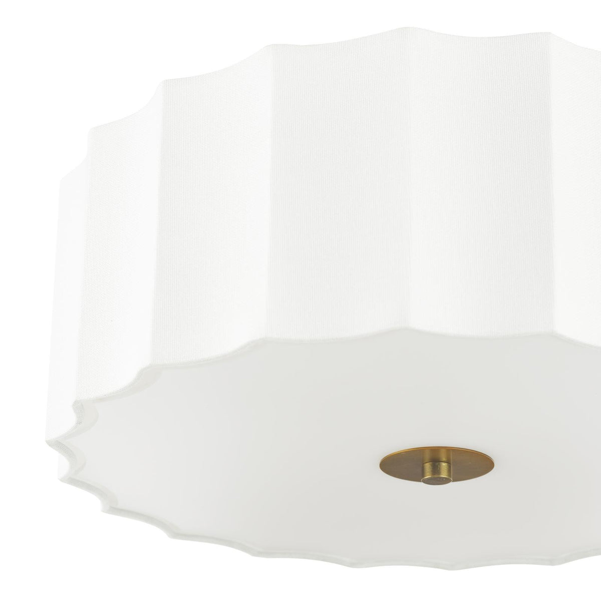 Noura 3 Light Ivory & White Flush Ceiling Light
