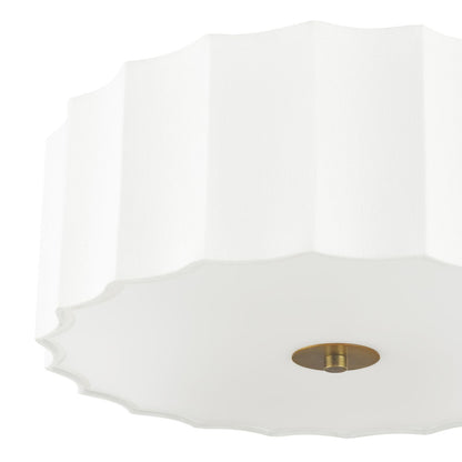 Noura 3 Light Ivory & White Flush Ceiling Light