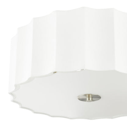 Noura 3 Light Ivory & White Flush Ceiling Light