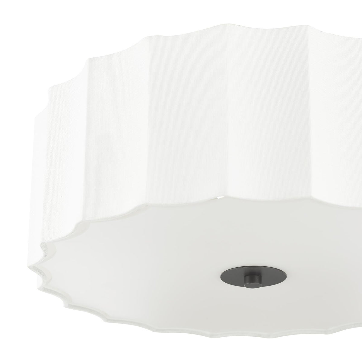 Noura 3 Light Ivory & White Flush Ceiling Light