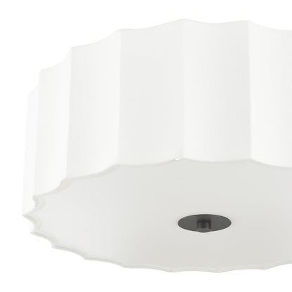 Noura 3 Light Ivory & White Flush Ceiling Light