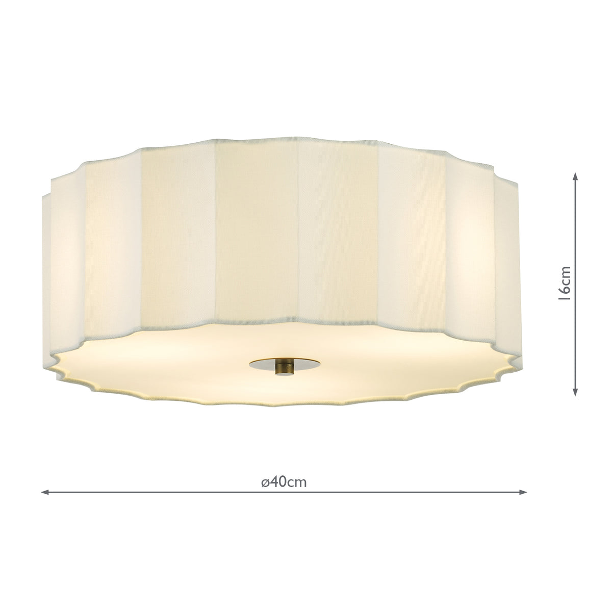 Noura 3 Light Ivory & White Flush Ceiling Light