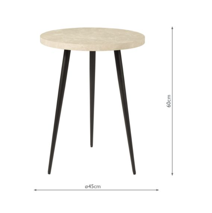Nusa Side Table Grey Marble Effect and Matt Black