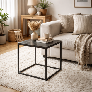Oslo Black Marble Stone End Table