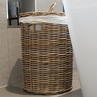Wovenhill Round Kubu Rattan Laundry Baskets