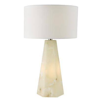 Paget White Alabaster Dual Lit Table Lamp