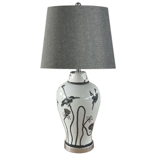 Kayla White and Grey Ceramic Table Lamp