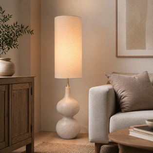 Stephanie Beige Resin Floor Lamp