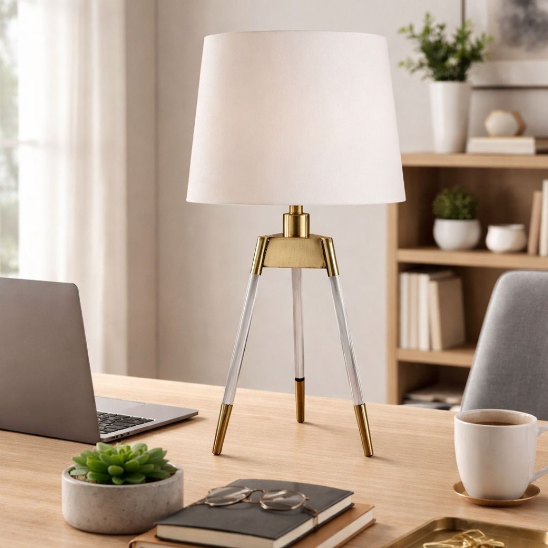 Sophie Antique Brass Tripod Table Lamp