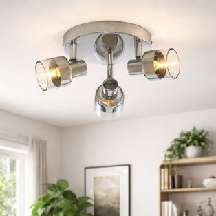 Naples 3 Light Chrome Ceiling Spotlight Plate