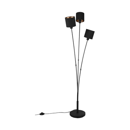Tommy 3 Light Matt Black Floor Lamp