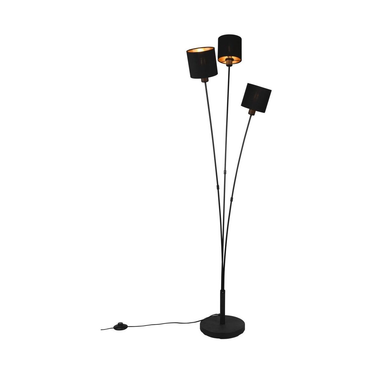 Tommy 3 Light Matt Black Floor Lamp