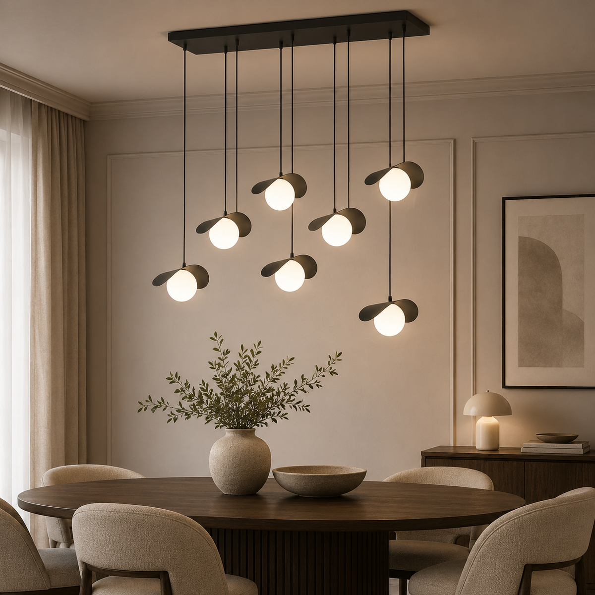 Ritual 6 Light Pendant Black & White