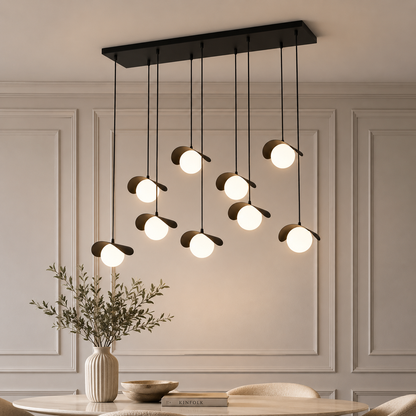Ritual 9 Light Pendant Black & White