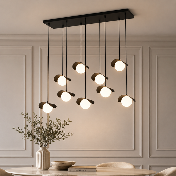 Ritual 9 Light Pendant Black & White