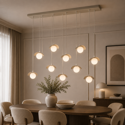 Ritual 9 Light Linear Pendant Beige