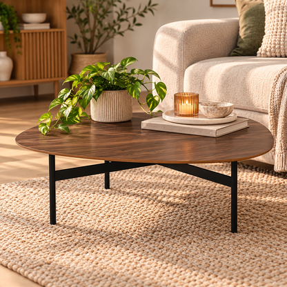 Roald Coffee Table Walnut Effect and Matt Black