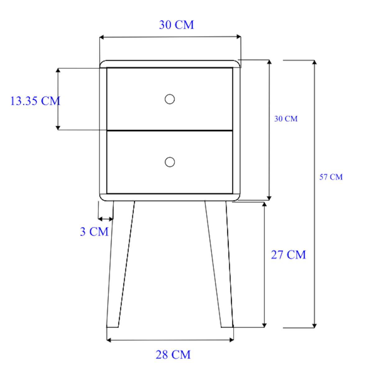 Minimalist Mango Wood White Logan Narrow Bedside Table