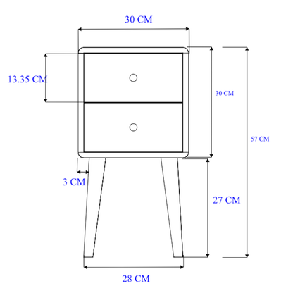 Minimalist Mango Wood White Logan Narrow Bedside Table