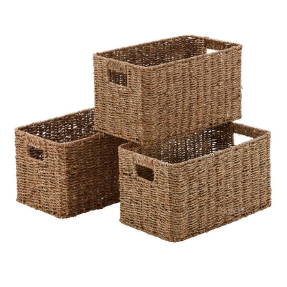 Wovenhill Set of 3 Rectangular Seagrass Storage Baskets