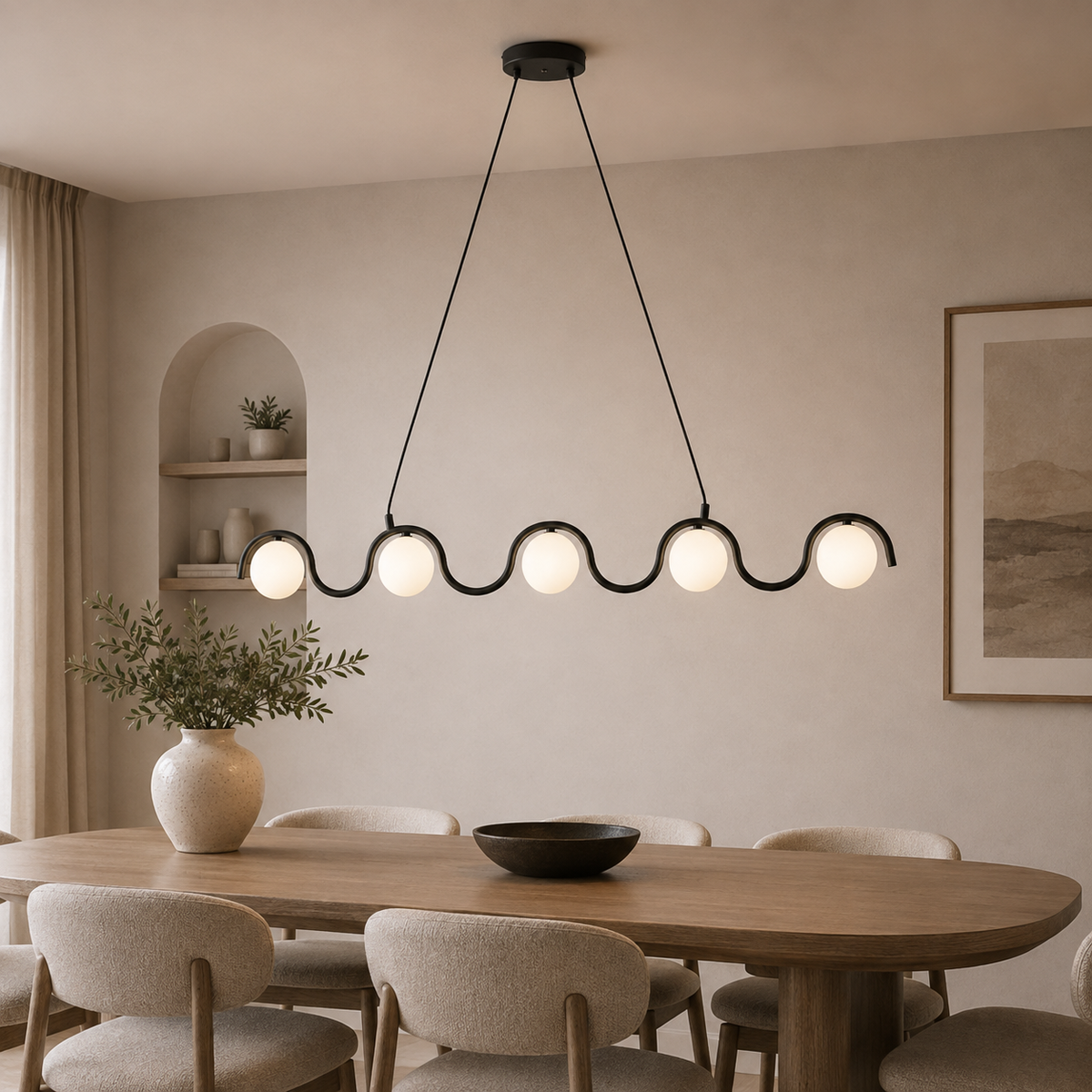 Sinus 5 Light Pendant Black & White