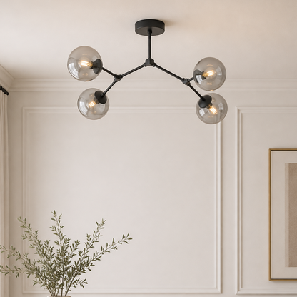 Space 4 Light Semi Flush Black & Graphite