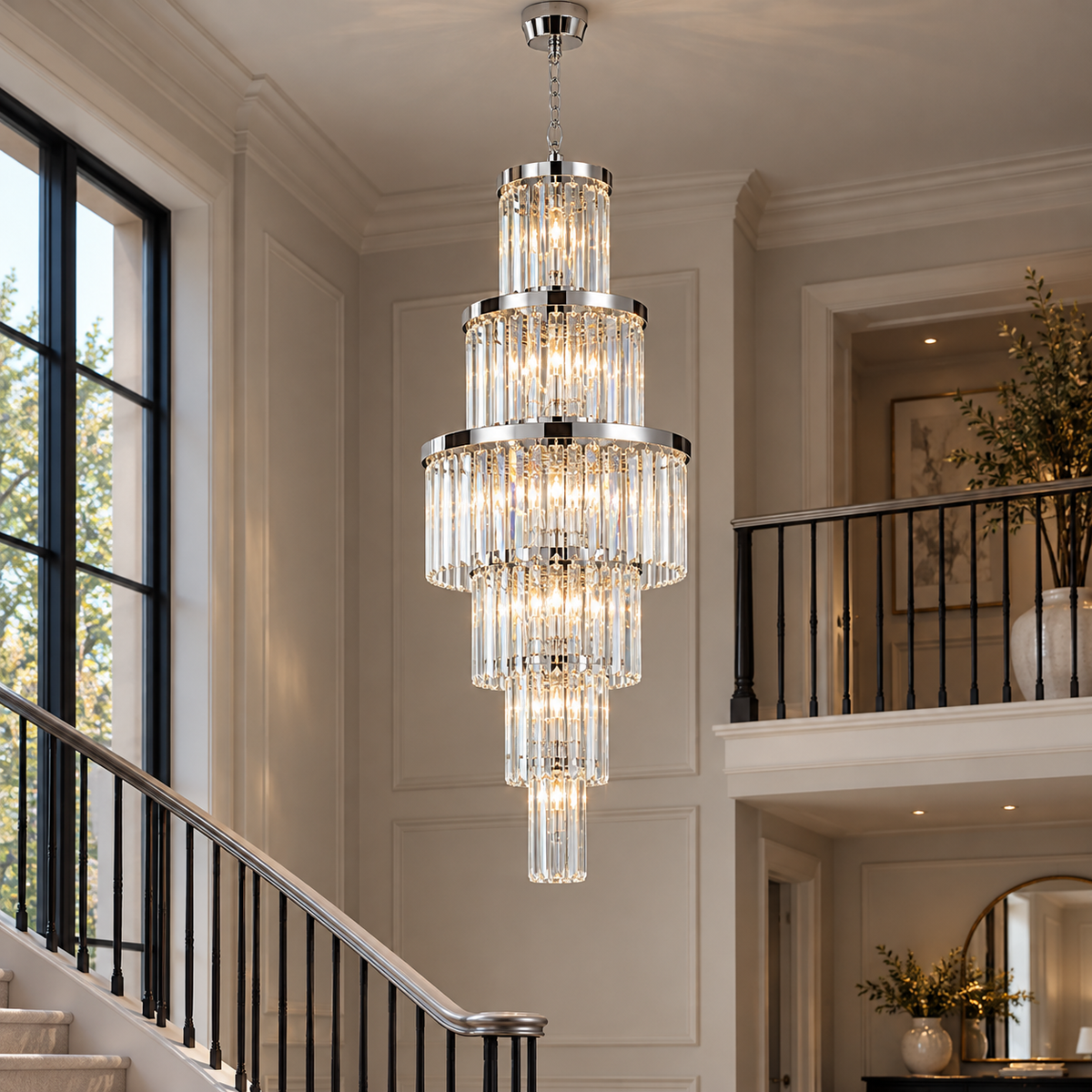 Angel 28 Light Chandelier Crystal and Polished Chrome