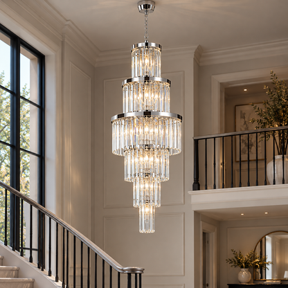 Angel 28 Light Chandelier Crystal and Polished Chrome
