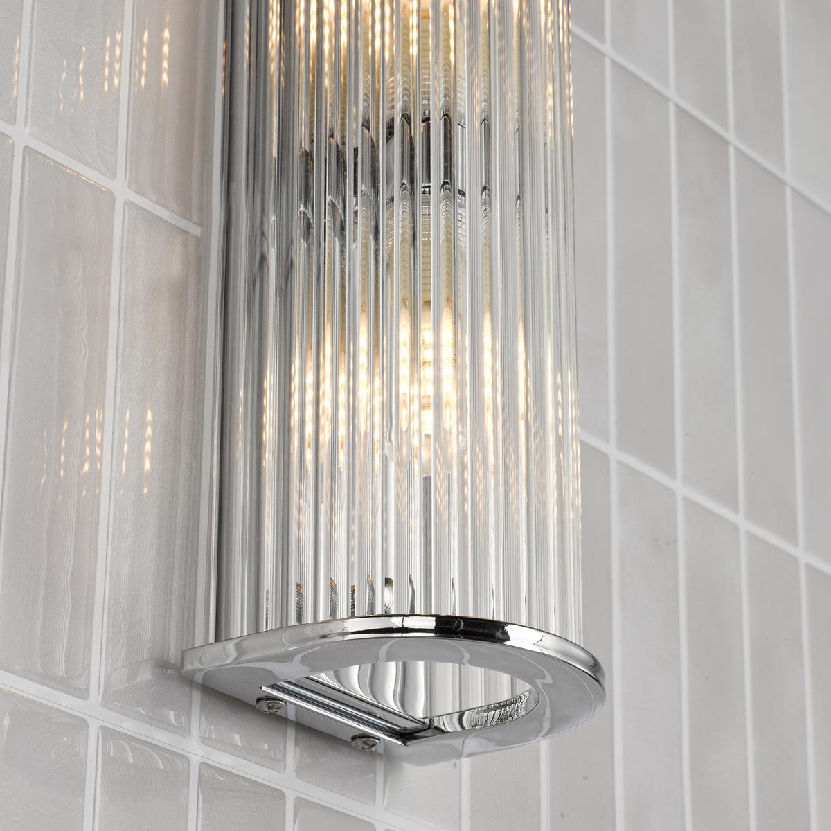 Tobiah 2 Light Bathroom Wall Light Polished Chrome IP44