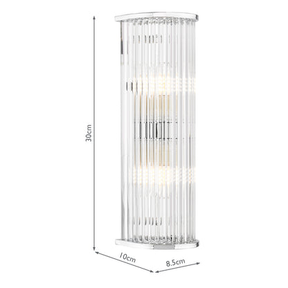 Tobiah 2 Light Bathroom Wall Light Polished Chrome IP44