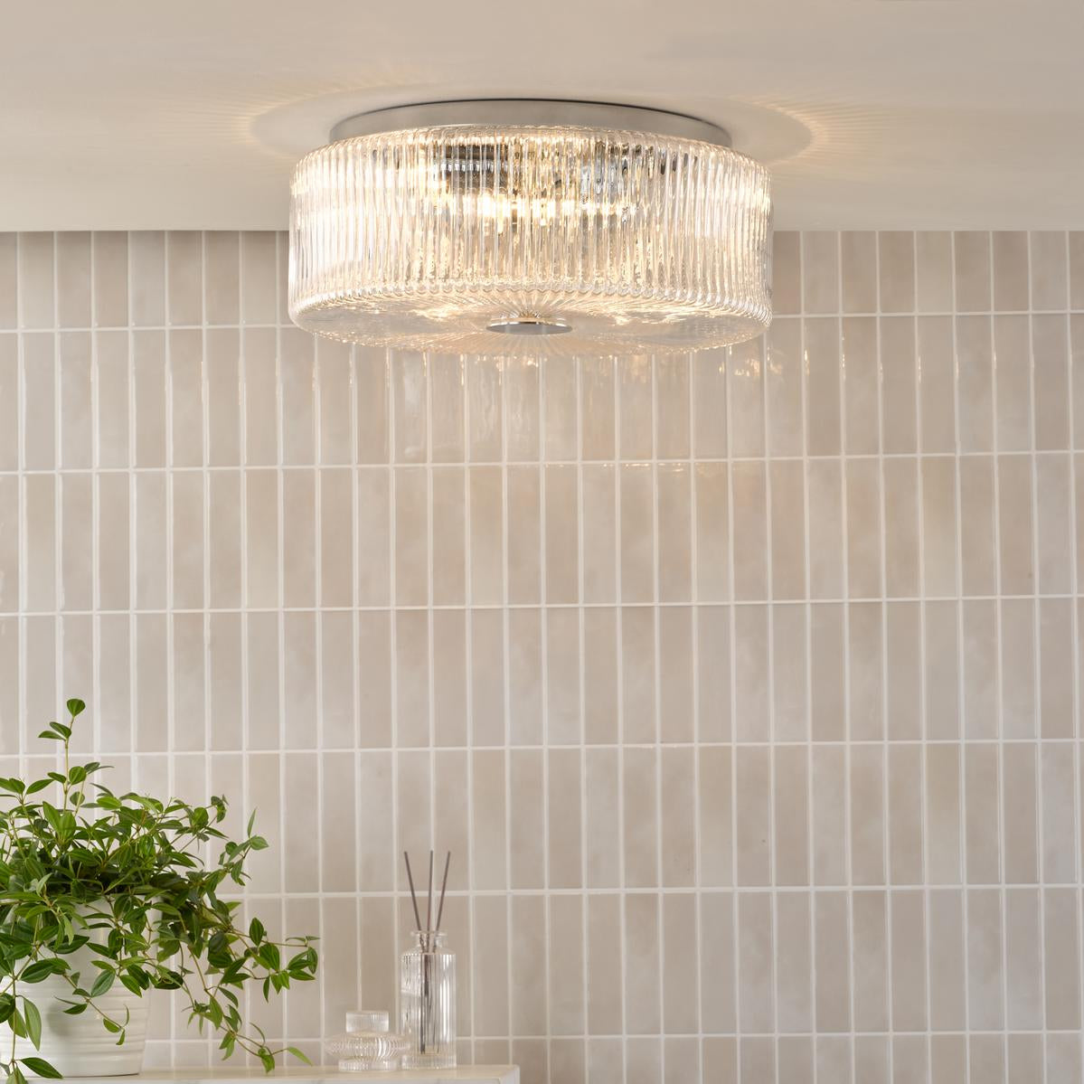Twyman IP44 Light Bathroom Ceiling Light in Chrome
