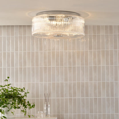 Twyman IP44 Light Bathroom Ceiling Light in Chrome