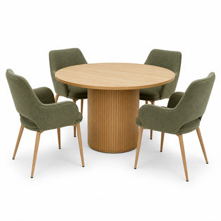 Vermont 1200mm Round Table 4 Sage Sydney Chairs