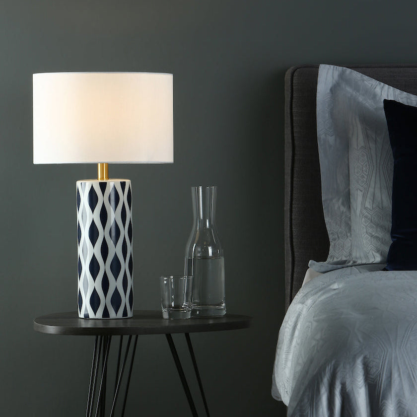 Weylin Navy and White 56cm Ceramic Table Lamp