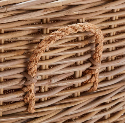 Wovenhill Kubu Rattan Rectangular Log Basket with Wheels