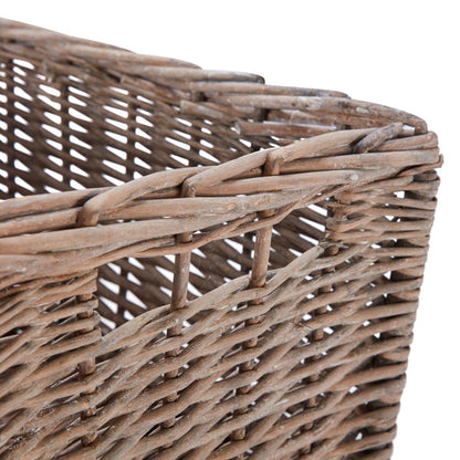 Wovenhill Set of 4 Medium Rectangular Willow Storage Baskets - Grey