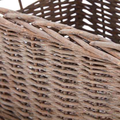 Wovenhill Set of 4 Medium Rectangular Willow Storage Baskets - Grey