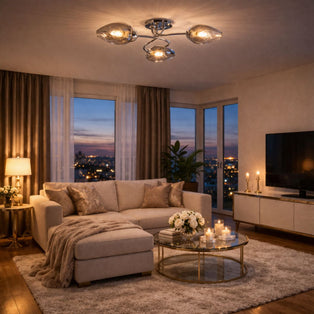 Lina 3-Light Chrome Flush Ceiling Light
